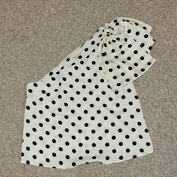 Anthropolgie x Sachin Babi Chic Polka Dot One-Shoulder Top. XL polyester new tag - Picture 1 of 6